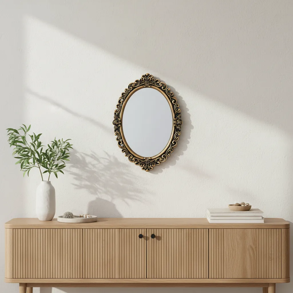 Regal Aura Decorative Wall Mirror - Gold media 1