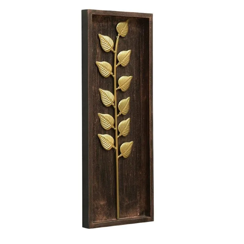 Floral Stalk Iron & Wooden Wall Accent media 3