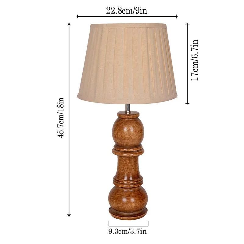 Pleated Bishop Wooden Table Lamp - Brown media 5