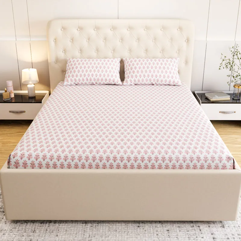 Bloom Ethnic Cotton Bedsheet (Maroon) - 180 TC media 4