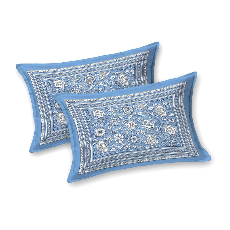 Patterny Cotton Bedsheet (Blue) - 240 TC media 4