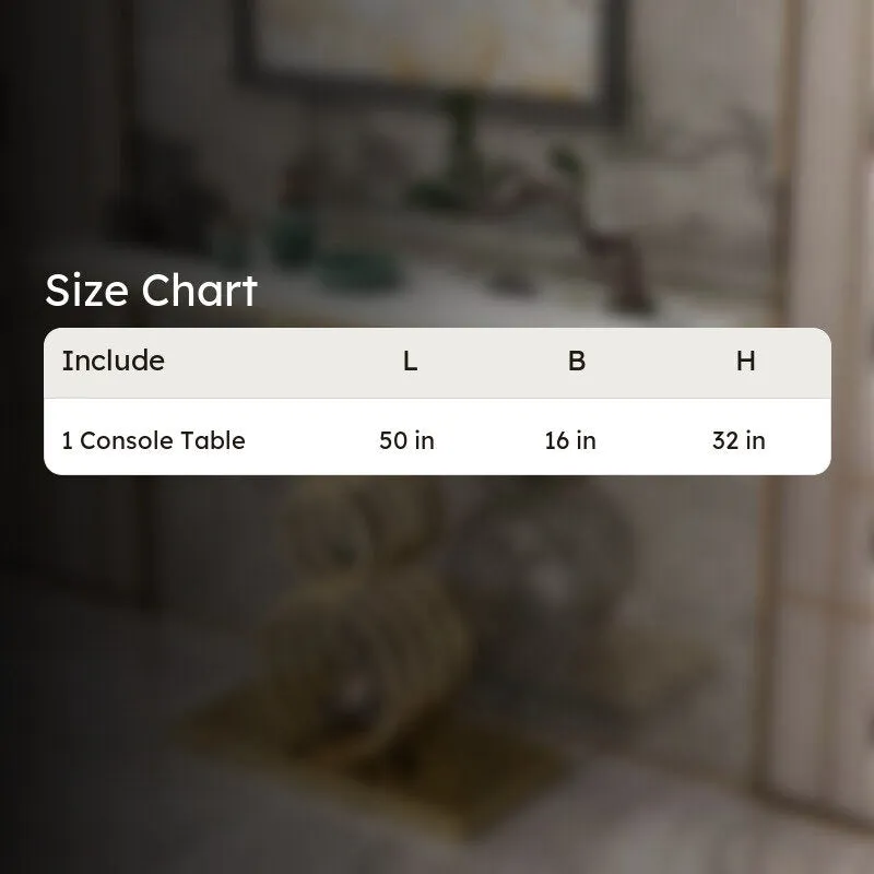 Triple Ring Metal Console Table with Marble Top - Large media 5