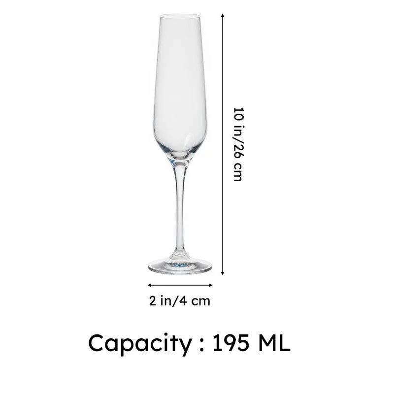 Como Bohemia Crystal Flute Glasses (195 ml) - Set Of Six media 8