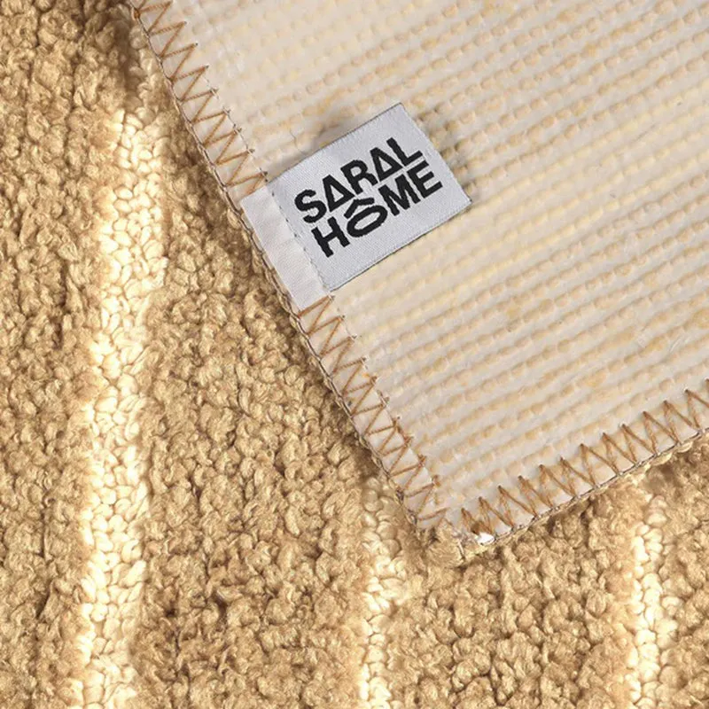 StripeEase Microfiber Bath Mats (Beige) - Set of Two media 4