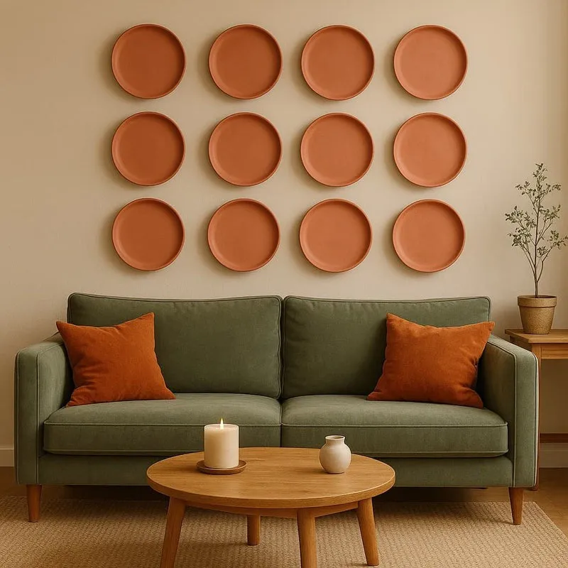 Terrya Handcrafted Terracotta Wall Plate - Set Of Twelve media 4