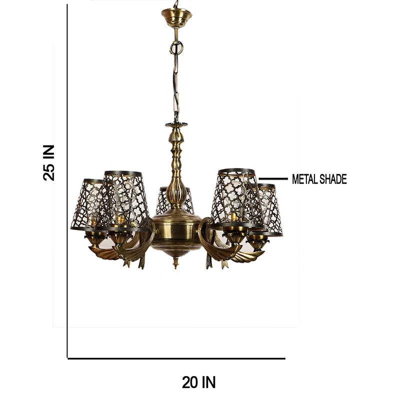 Enva Etched Vistara Metal Antique Ceiling Lamp - Gold media 5