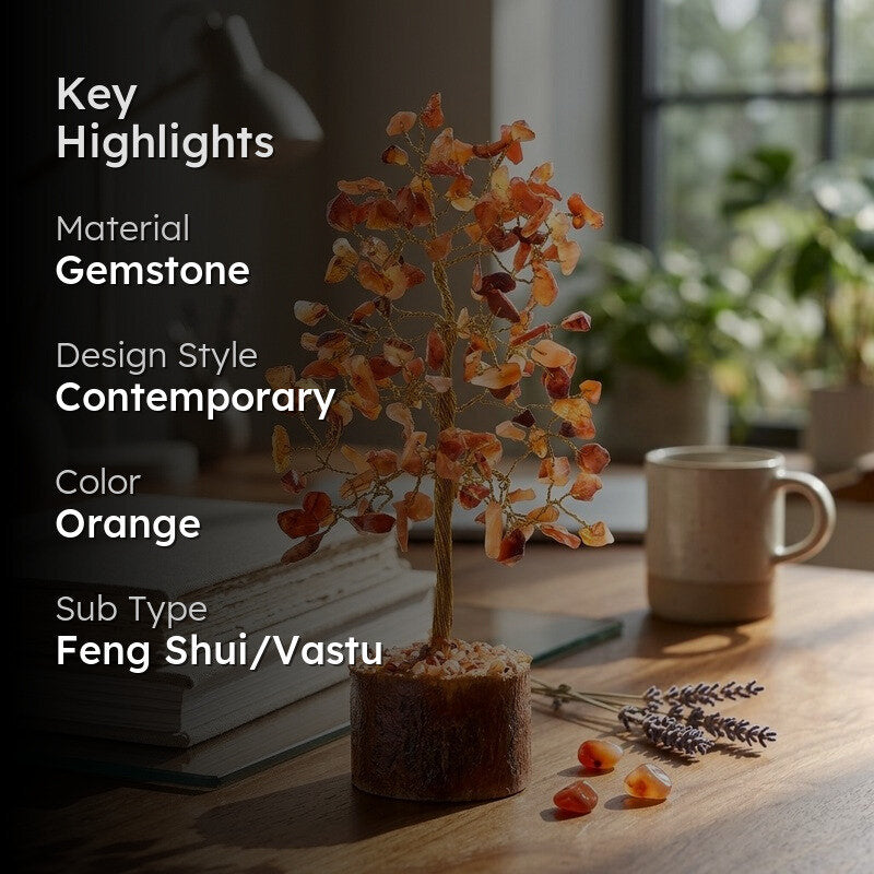 Energizing Carnelian Gemstone Tree Decorative Showpiece media 2
