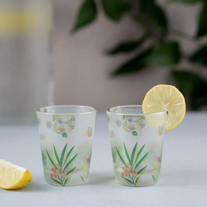 Grassy Glee Frosted Shot Glass (30 ml) - Set Of Two media 1