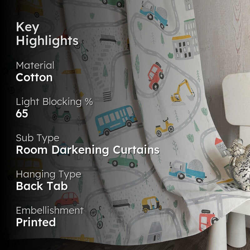 Tranquebar Home Speed Trail Cotton Curtains - Set Of Two media 2