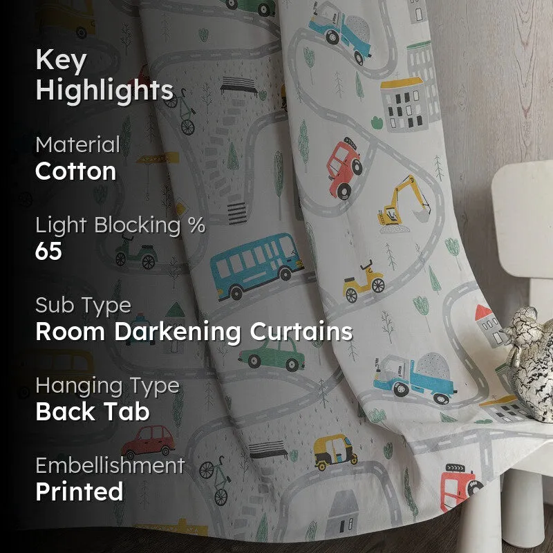 Tranquebar Home Speed Trail Cotton Curtains - Set Of Two media 2