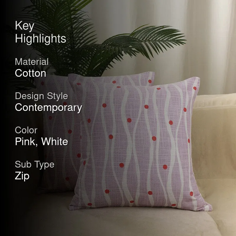 Artwave Cotton Cushion Cover (Pink) - Set of Two media 2