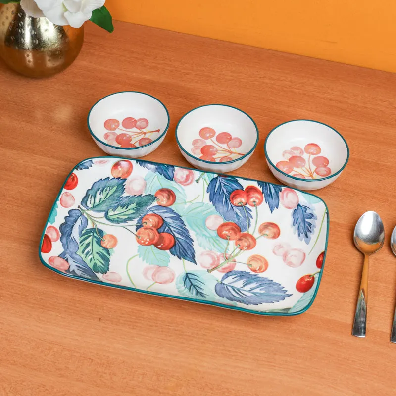 Coral Charm Porcelain Platter - Four Piece Set media 3