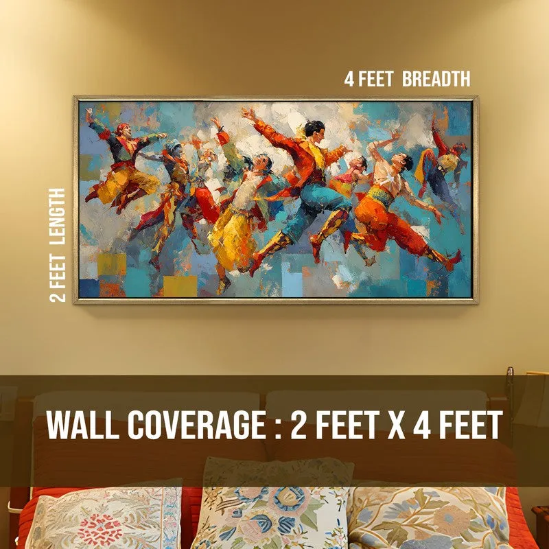 Rhythmic Leap Canvas Wall Painting With Frame media 8