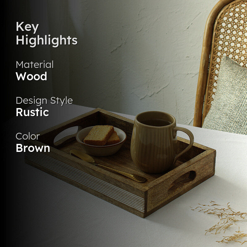 Wudra Wood Serving Tray - Rectangle media 2