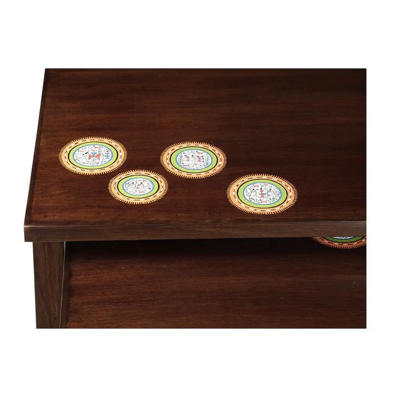 Marigold Teak Wood Nesting Stools - Set of Three media 6