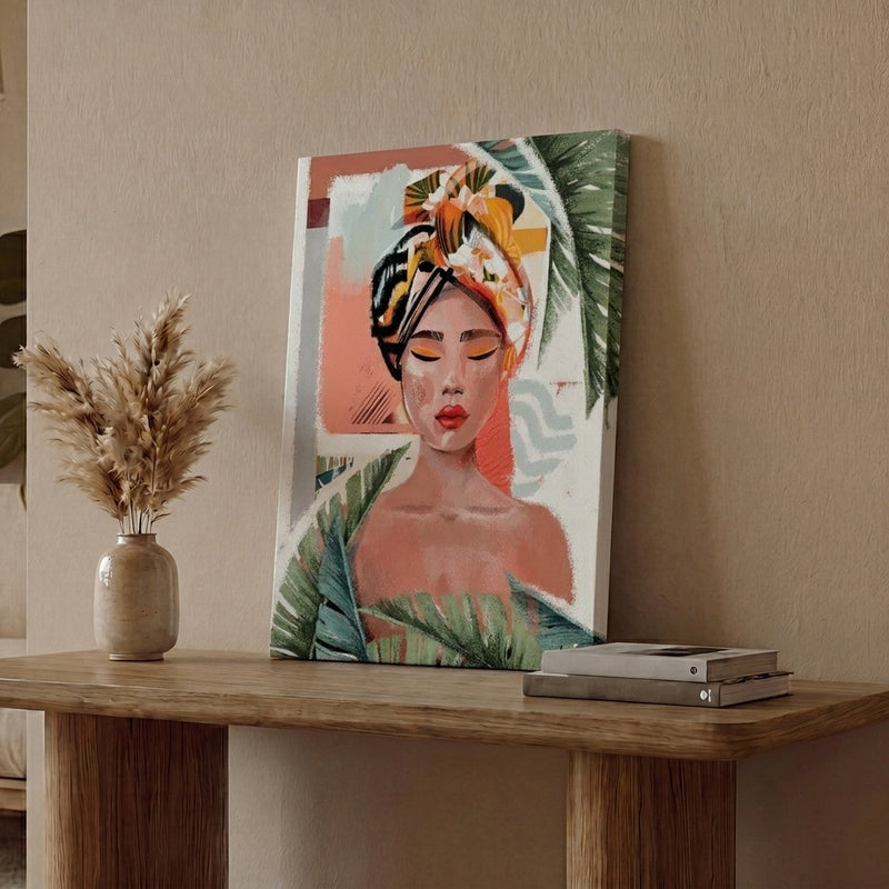 Meditating Feminine Canvas Wall Painting
