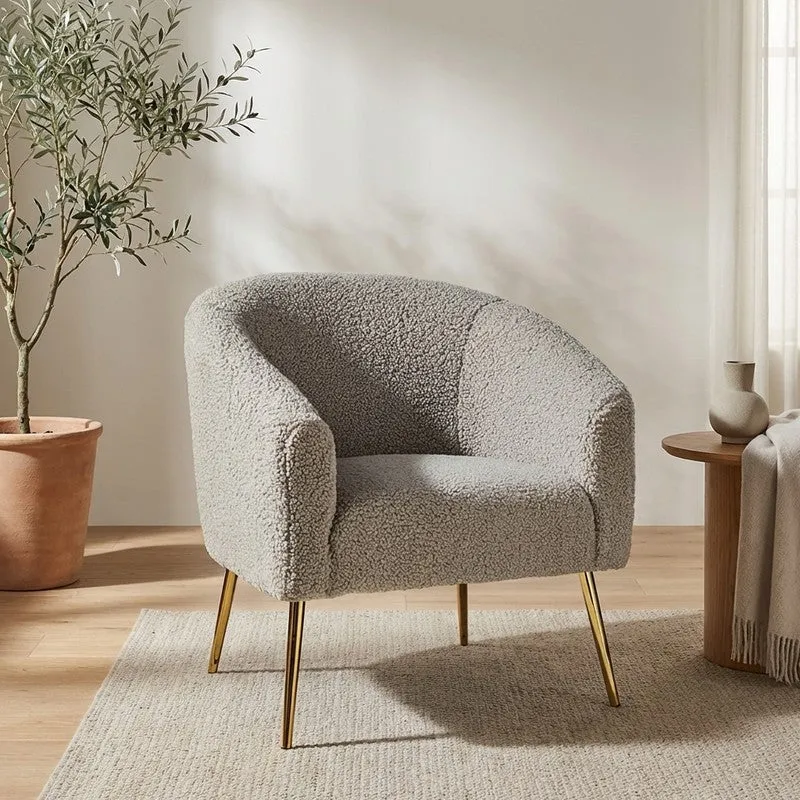Stylo Neem Wood Accent Chair - Beige media 1