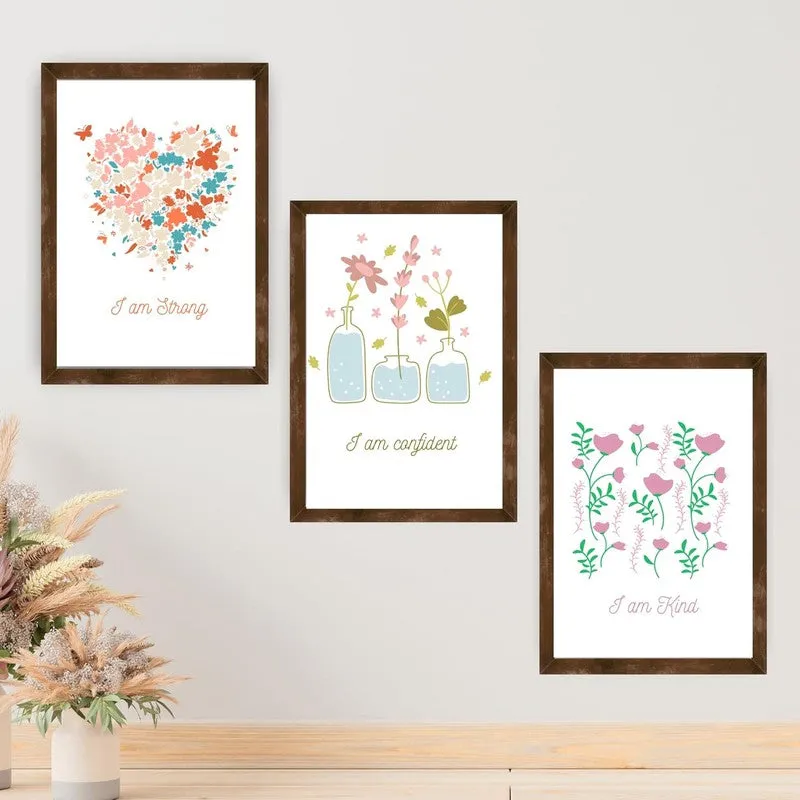 Petal Promises Paper Wall Painting With Frame - Brown media 3