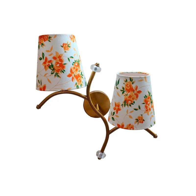 GlowStem Twin Cotton Wall Lamp - White & Orange media 4