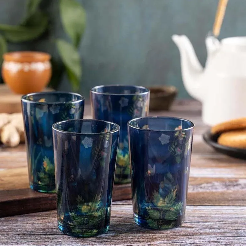 Vibrant Bliss Blue Chai Glass - Set of Four - Set Of Four media 1