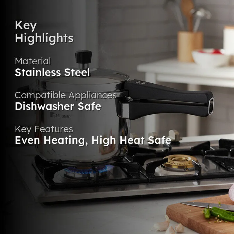 Bergner Safe Stainless Steel Pressure Cooker - 1500 mL media 2