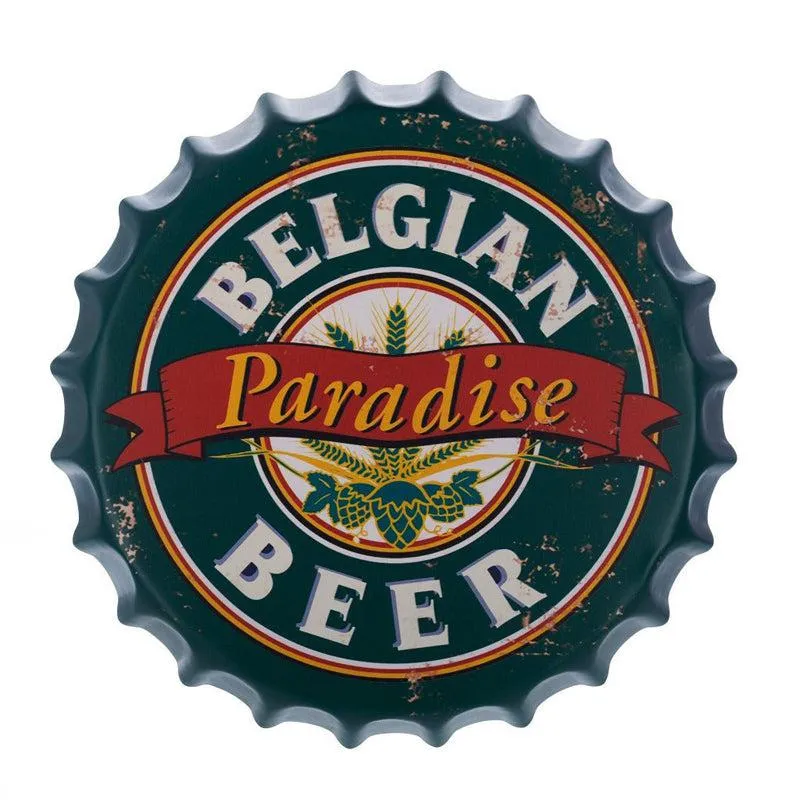 Belgian Beer Bottle Cap Metal Wall Accent media 3