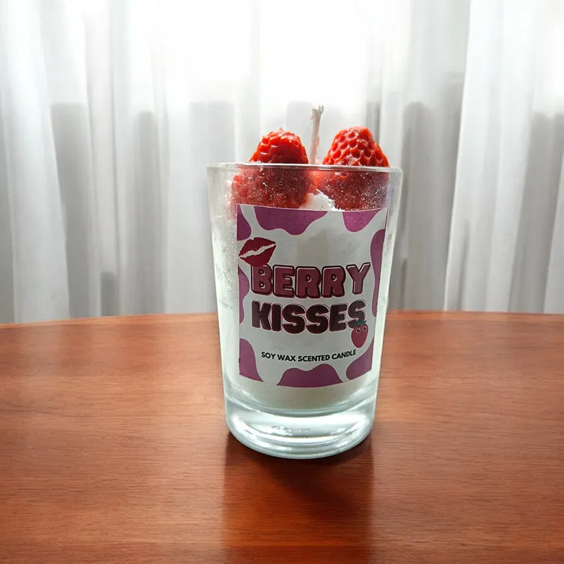 Berry Light Strawberry Scented Soy Wax Candle media 4