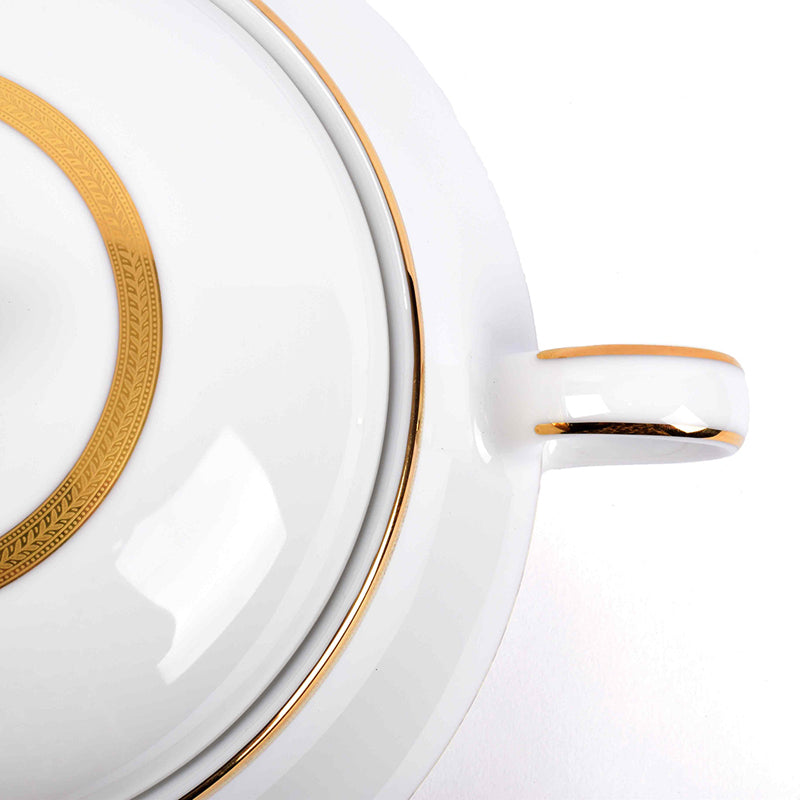 Vienna 24k Gold Brushed Porcelain Dinner Set (Gold) - 41 Piece Set media 9