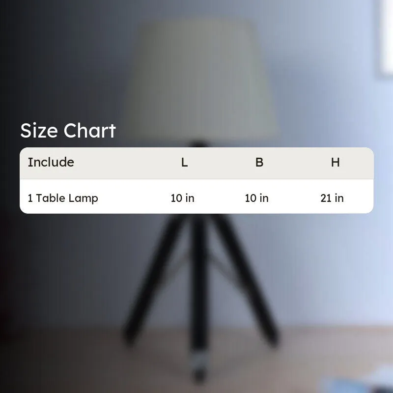Gujo Fold Pleated Tripod Mango Wood Table Lamp - White,Black media 5
