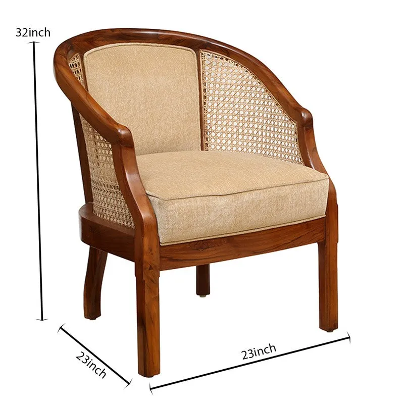 Dura Barrel Teak Wood Accent Chair media 8