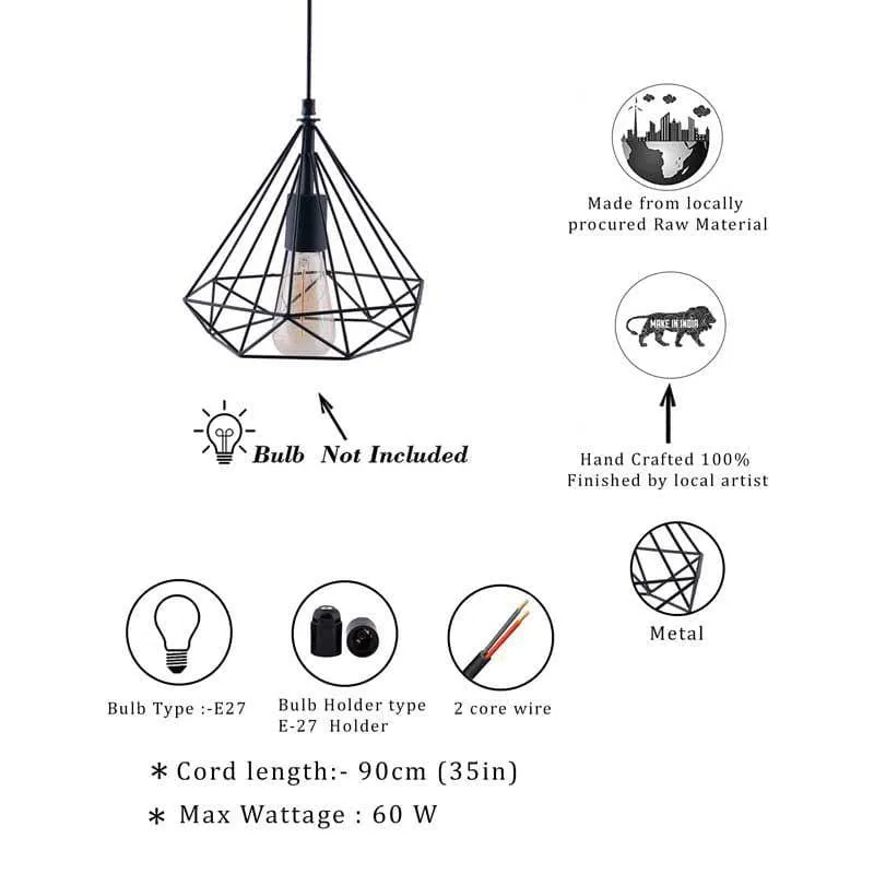 Diamond Mesh Metal Ceiling Lamp media 6
