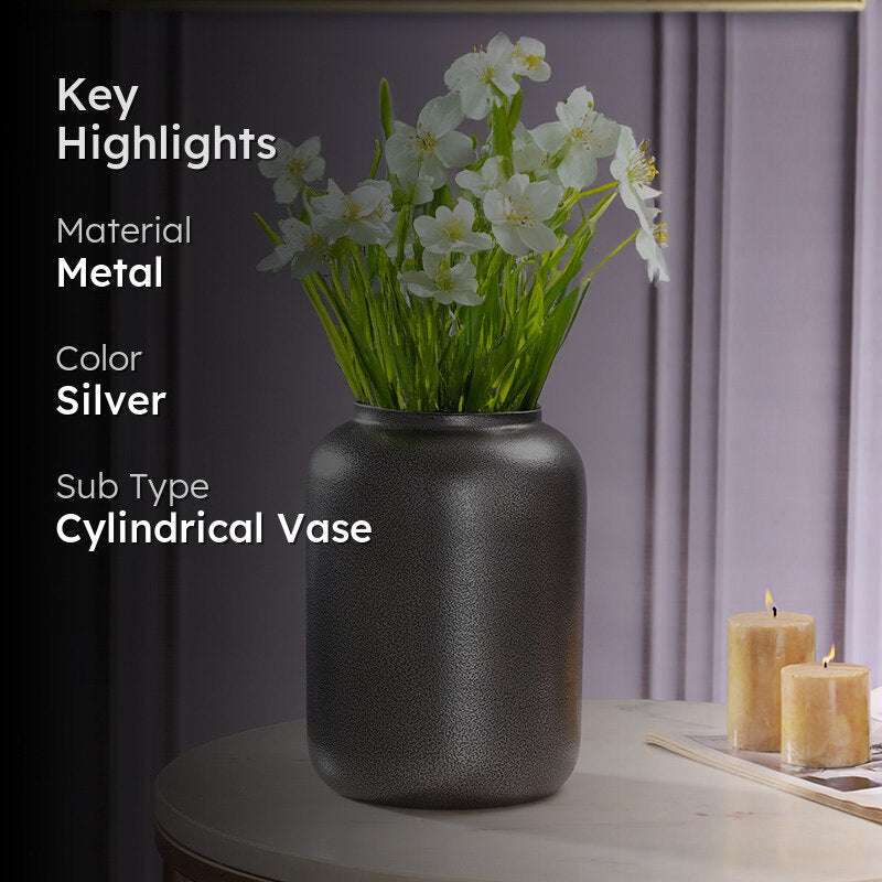 Alexis Metal Vase - Grey media 2