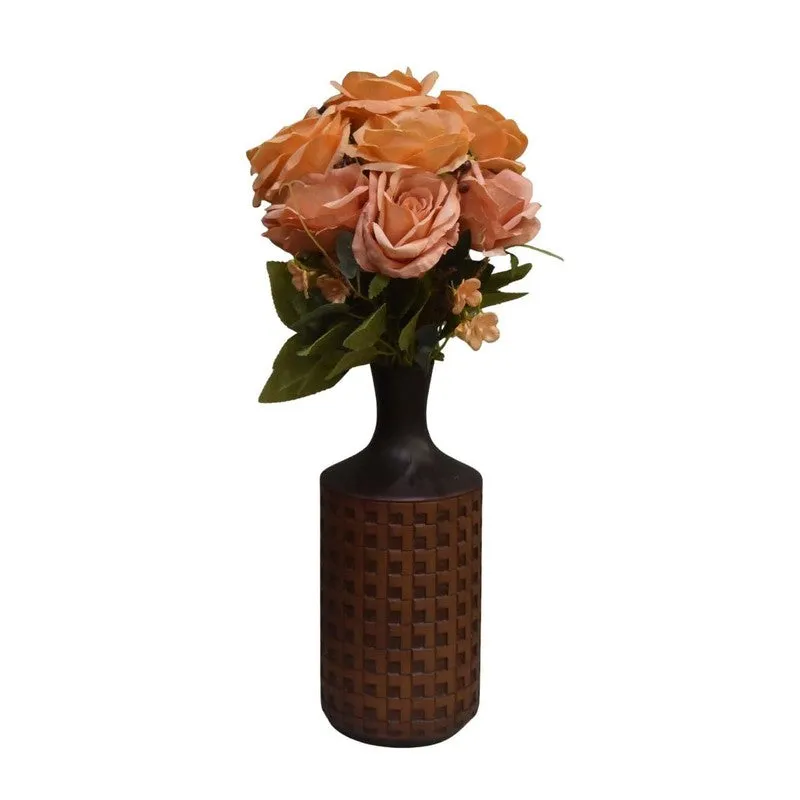 Realistic Artificial Rose Flower Bunch - Orange media 6