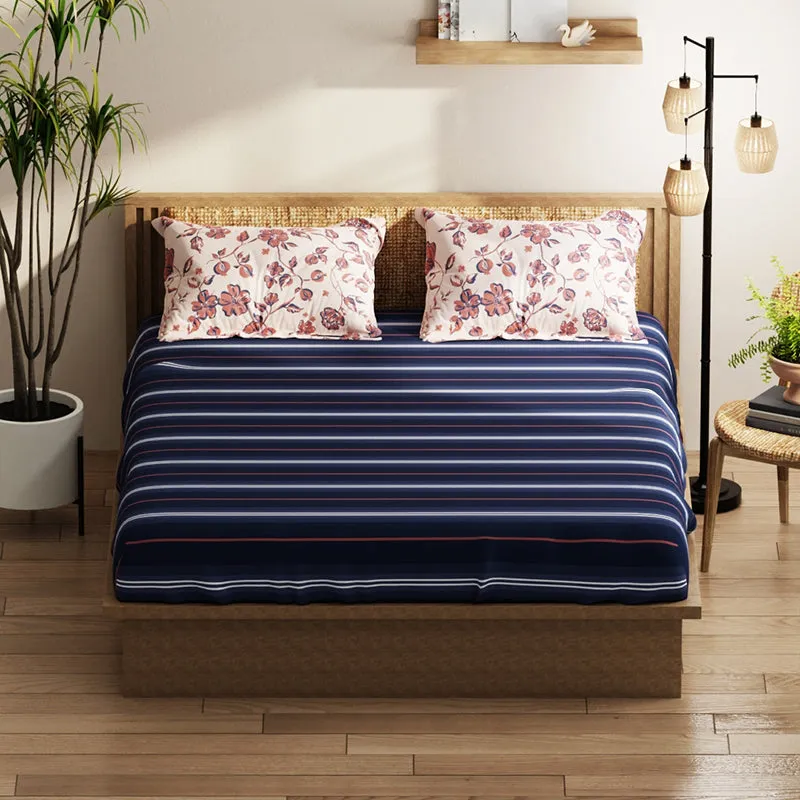 Faraday Floral Microfiber Bedsheet (Dark Blue) - 120 GSM media 3