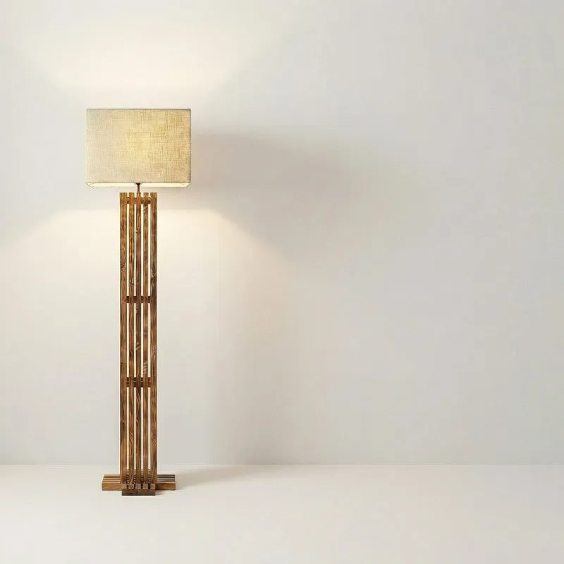 Coronis Wooden Floor Lamp with Fabric Shade media 8