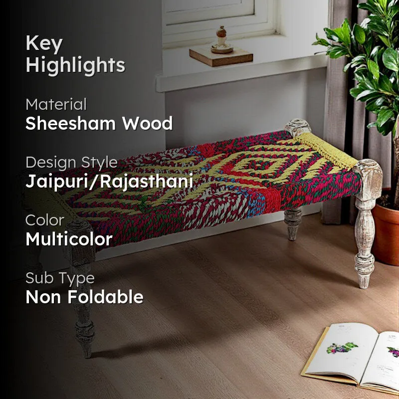 Fryxo Sheesham Wooden Bench - Multicolor media 2