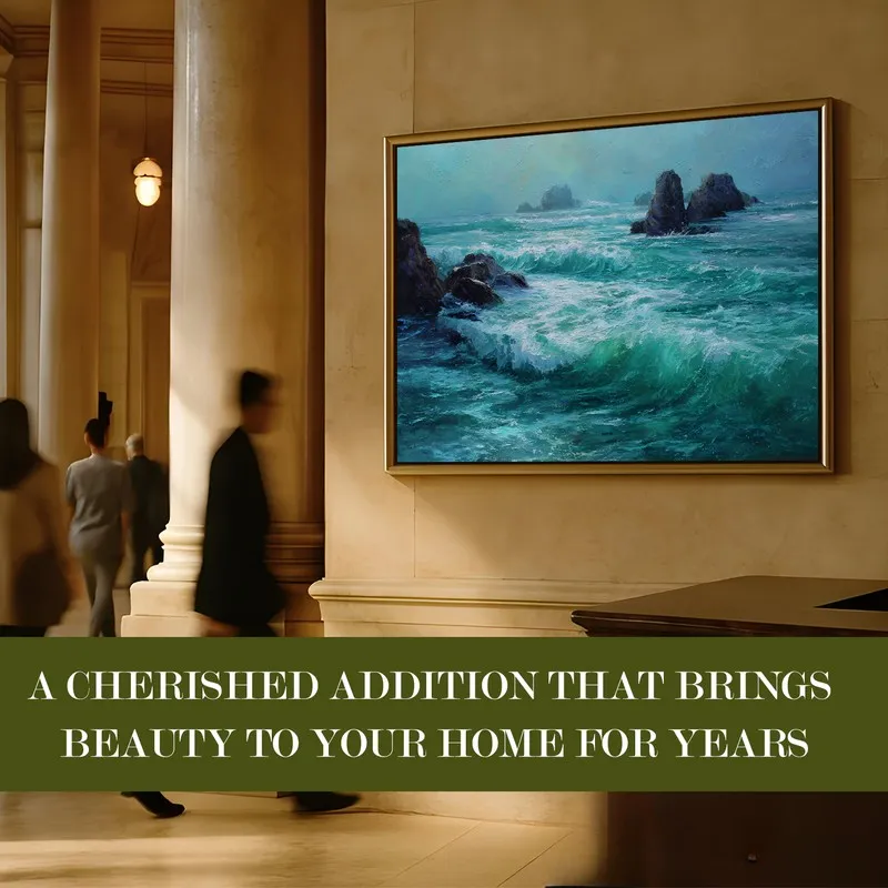 Seafoam Canvas Wall Painting With Frame media 7