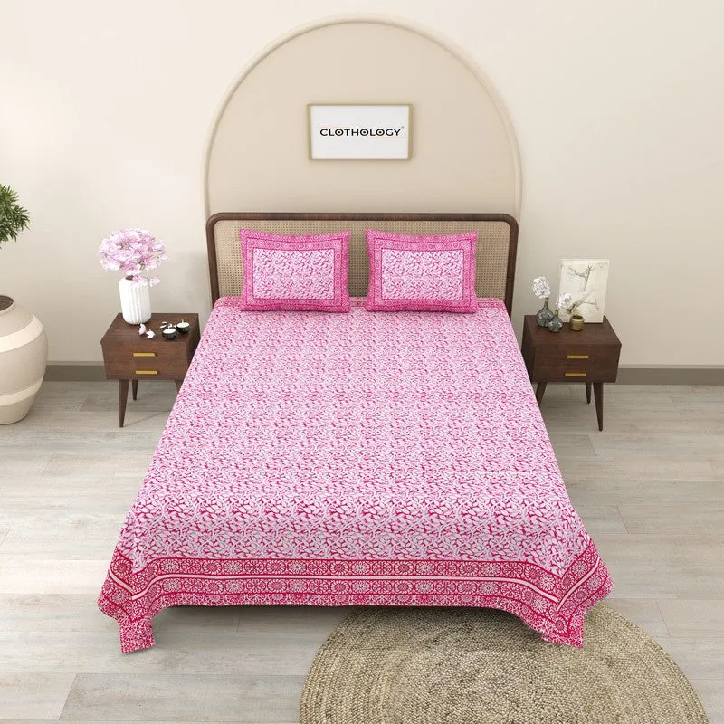 Softra Cotton Bedsheet (Pink) - 240 TC media 3