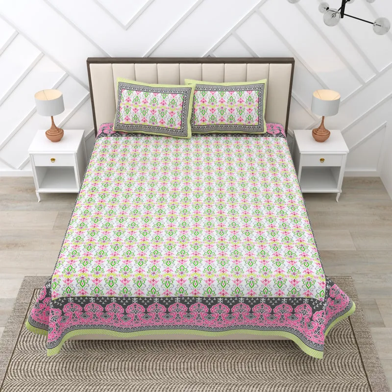 Rajni Cotton Bedsheet (Pink) - 180 TC media 3