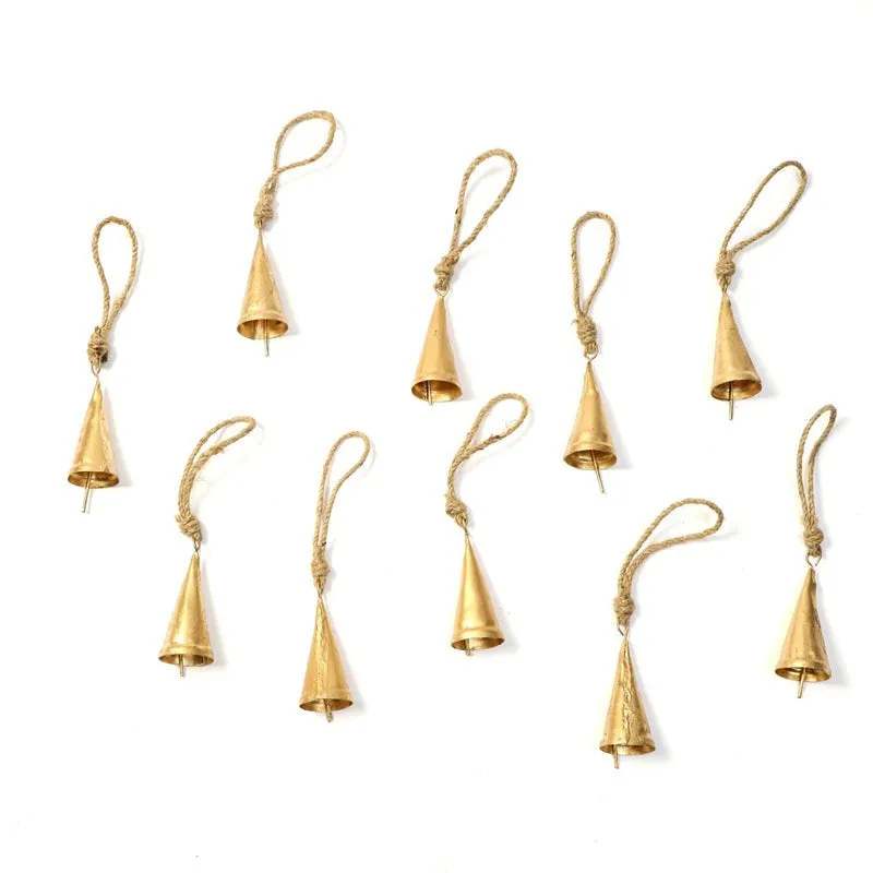 Conical Metal Hanging Bell - Set Of Ten - 4