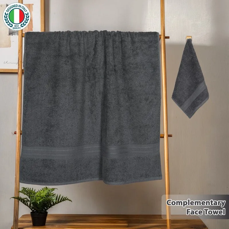 PlushAura Cotton Bath Towel (Dark Grey) media 4