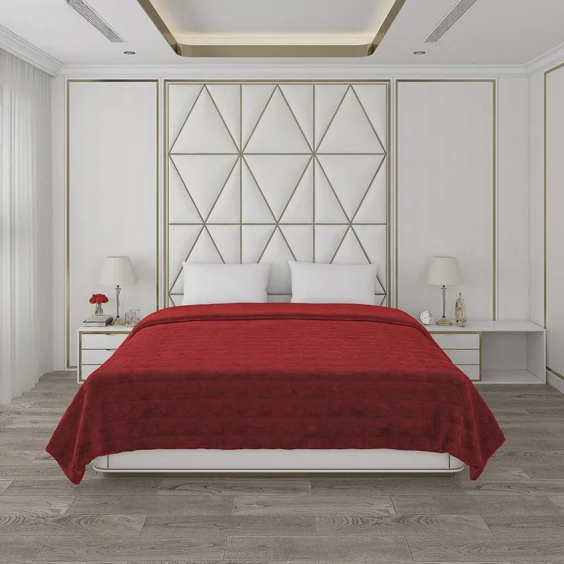 Monte Carlo Crimson Comfort Reveisible Blanket (Red) - 850 GSM media 4