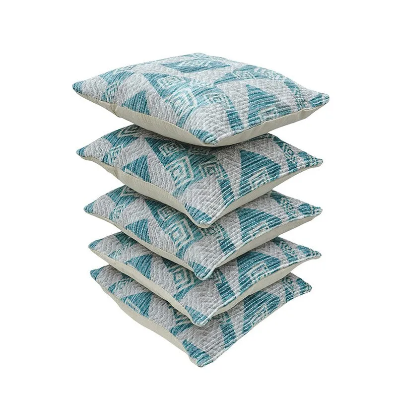 SquareDrift Cushion Cover (Blue) - Set Of Five media 5