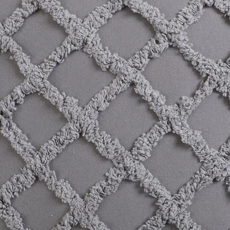 Neith Tufted Cotton Cushion Cover (Grey) - Set Of Two media 4