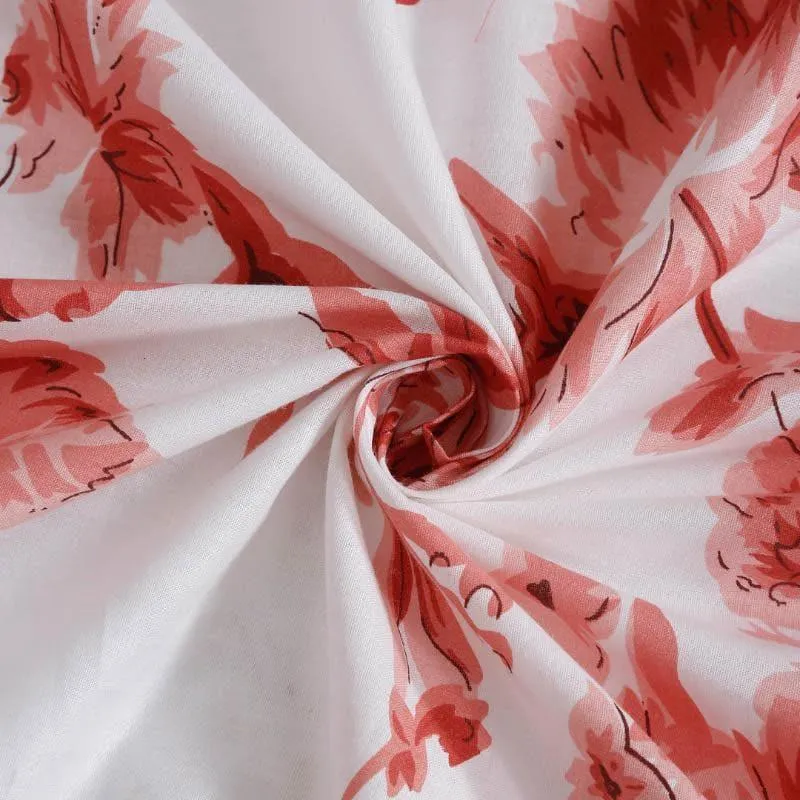 Swayam Madhu Floral Cotton Bedsheet (Rust) - 160 TC media 4