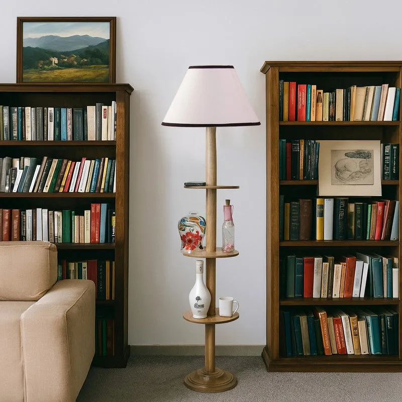 EclipseNova Light Wooden Floor Lamp - White & Black media 4