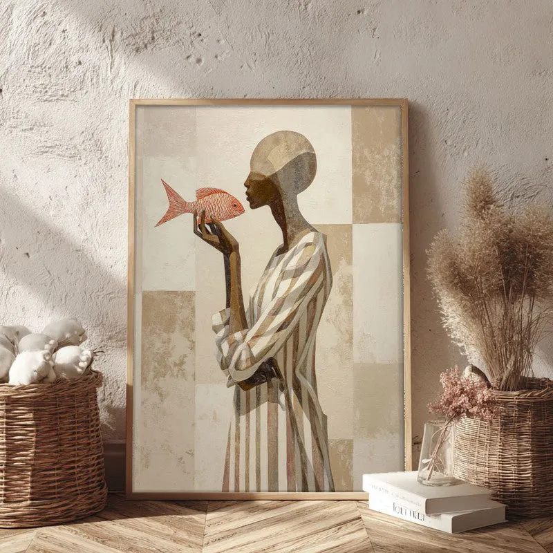 Stylized Canvas Wall Painting - Brown Frame media 3