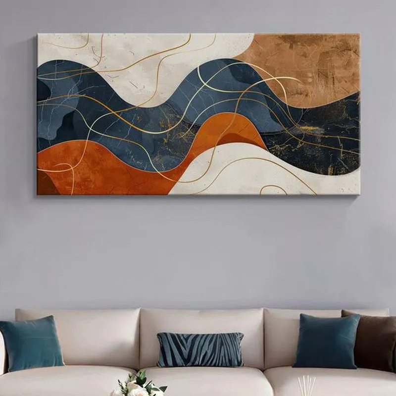 Abstract Splash Waves Poly Canvas Wall Painting media 1