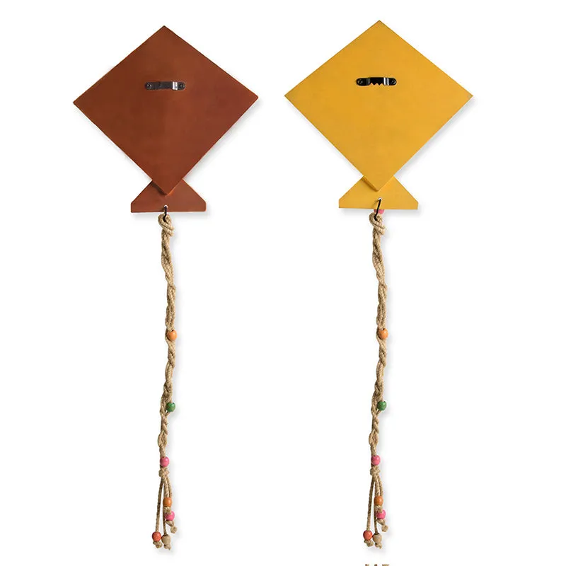 Vibrant Patang Wood & Jute Wall Accent - Set Of Two media 4