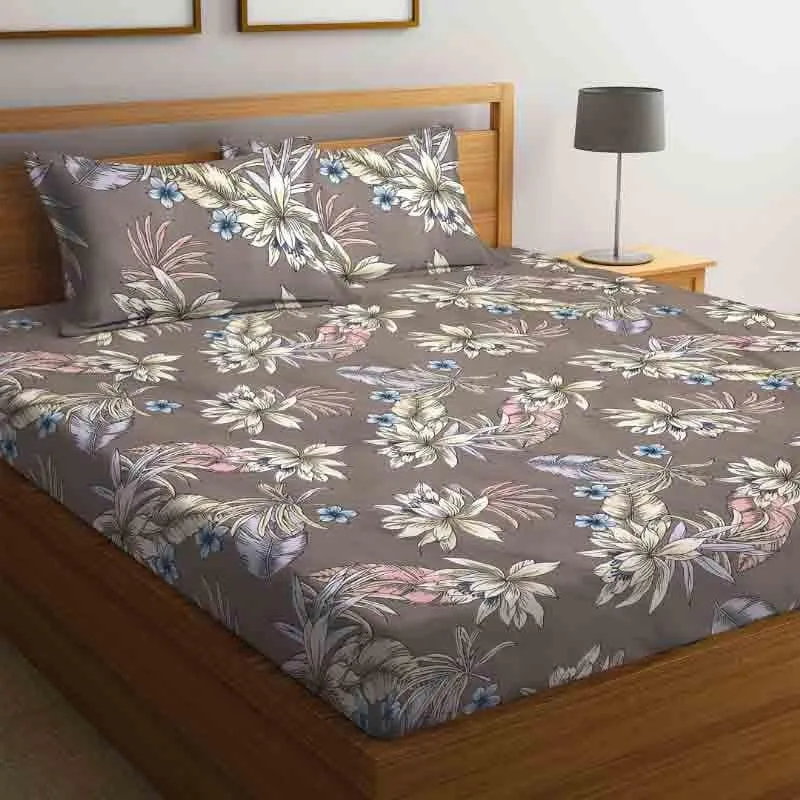Flower Power Bedsheet (Brown) - 140 GSM media 3